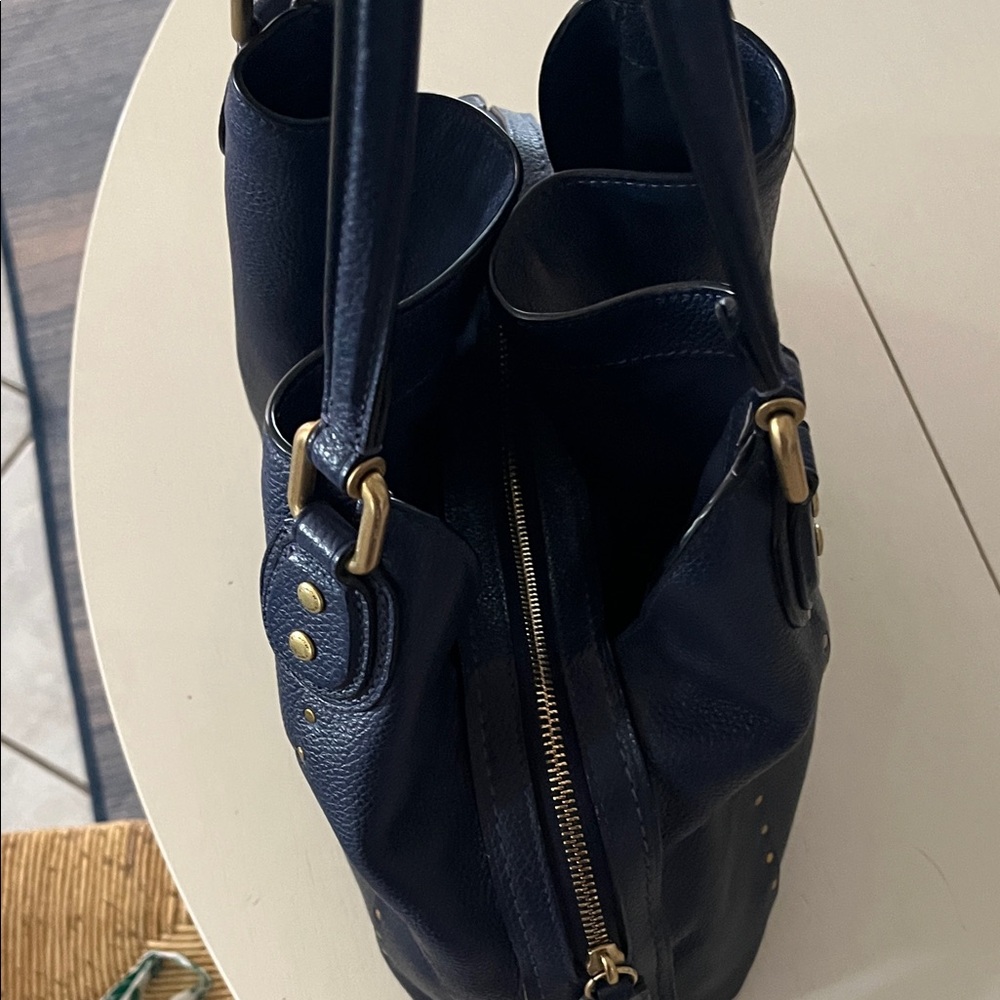 Coach Dark Blue Leather Shoulder Bag - Picture 8 of 9